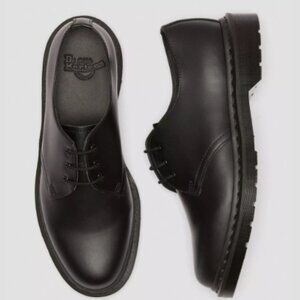 Dr Martens 14345 Sort Sko Black Leather Oxford Lace Loafer Shoes Grunge NWOT